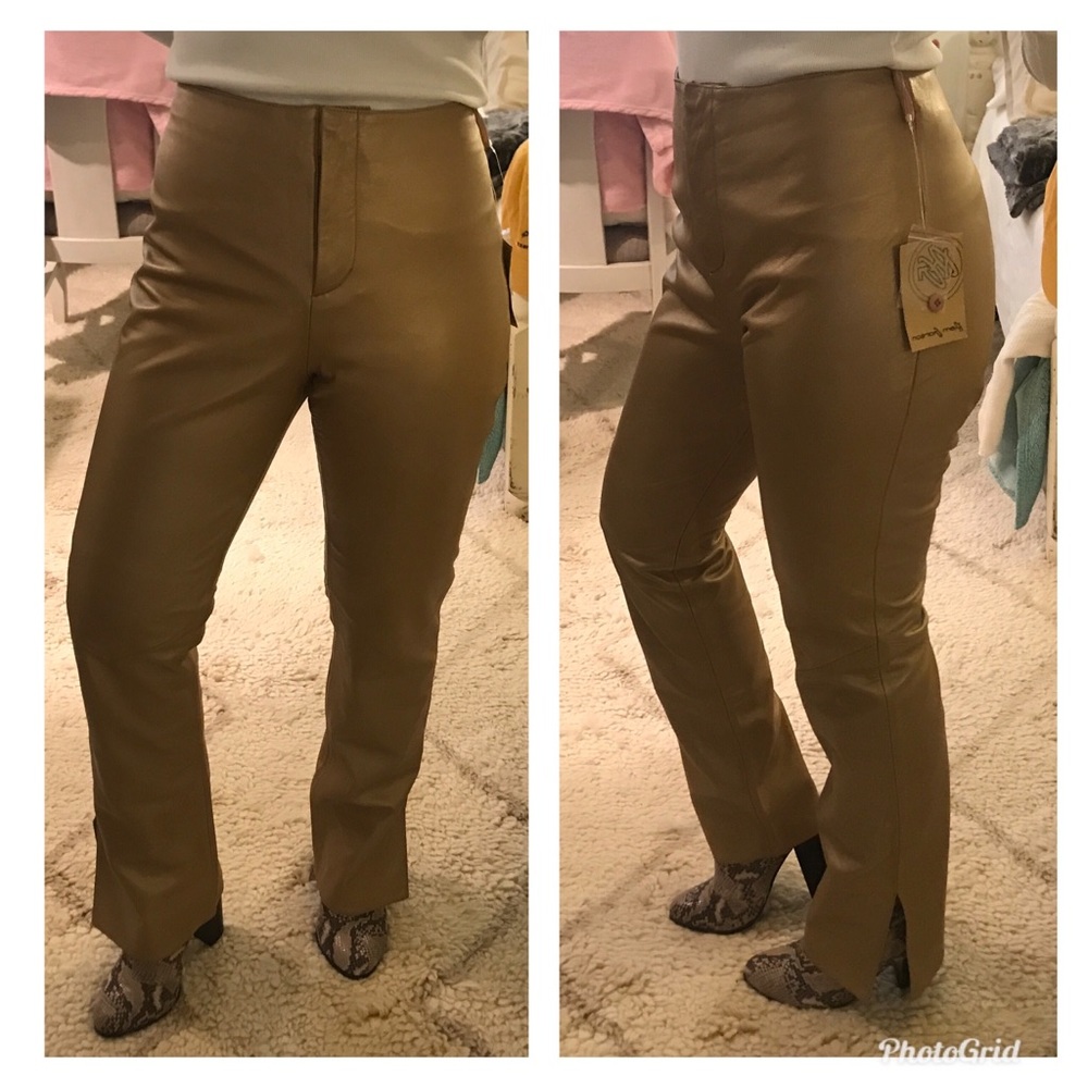 Rem Garson high waisted leather pants NWT!